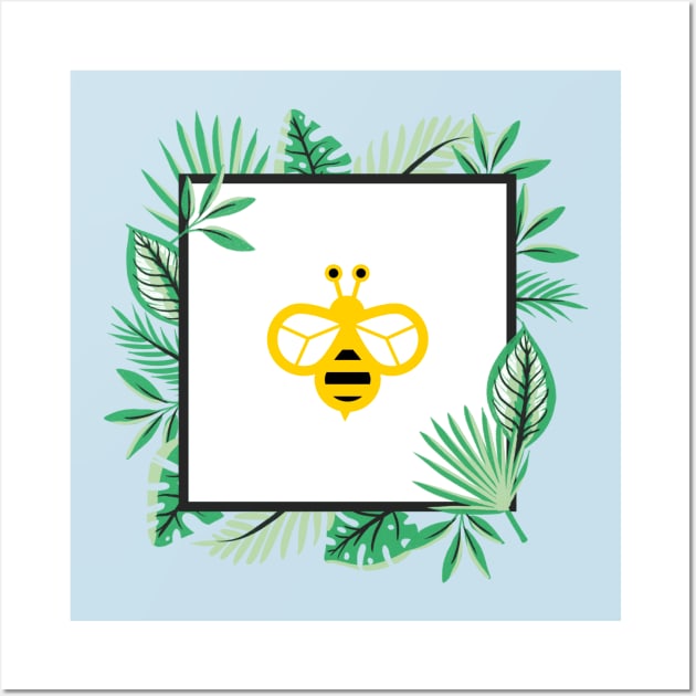 honeybee in plant frame Wall Art by FullMoon